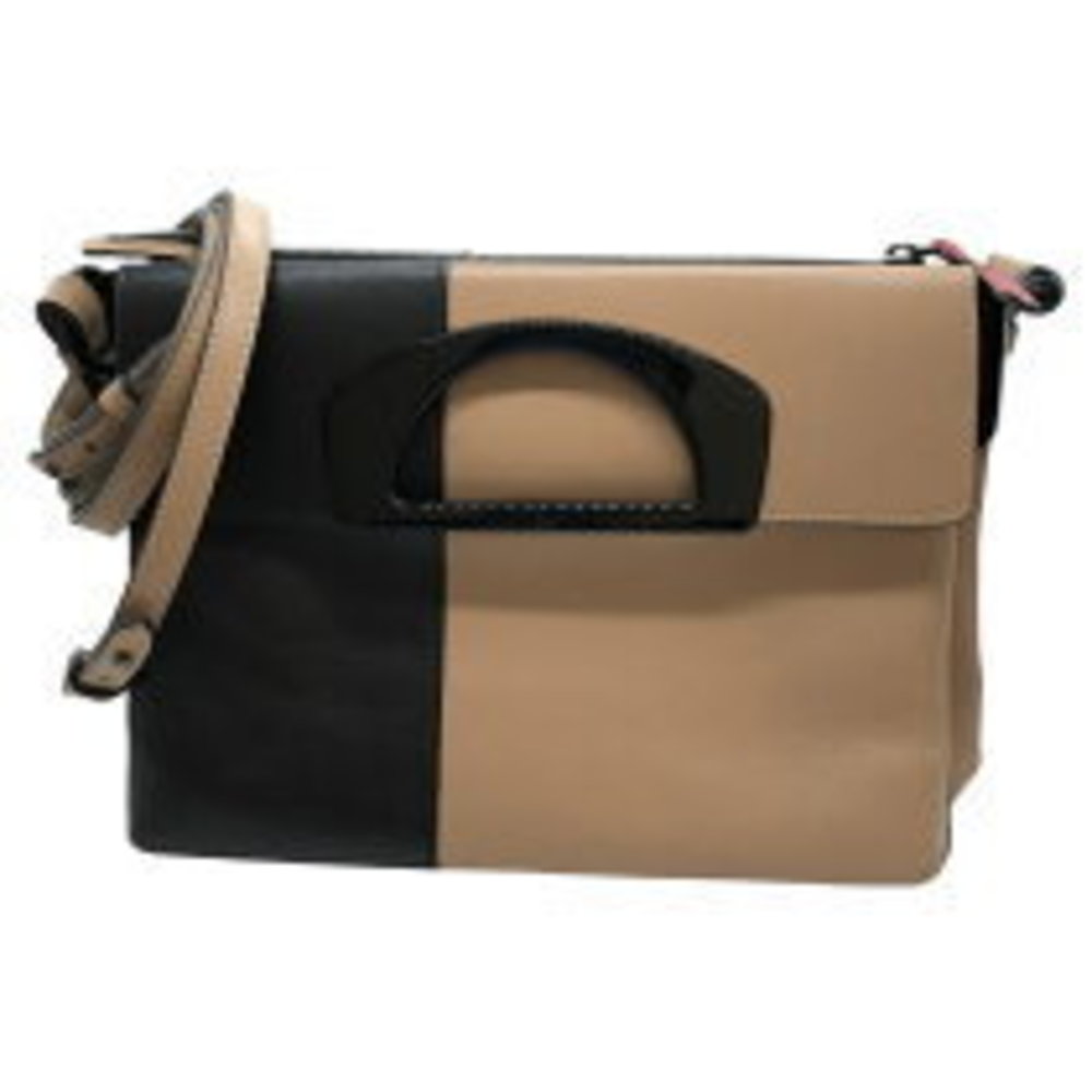 Christian Louboutin Beige Shoulder Passage Black Leather Bag
